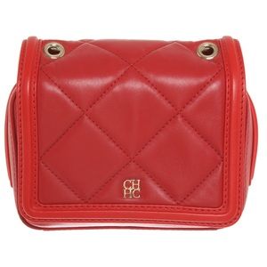 ❤️Carolina Herrera square mini cross body bag red